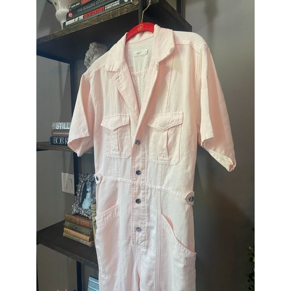 A.L.C. Petra Morganite Short Sleeve Jumpsuit Pink - Picture 10 of 13